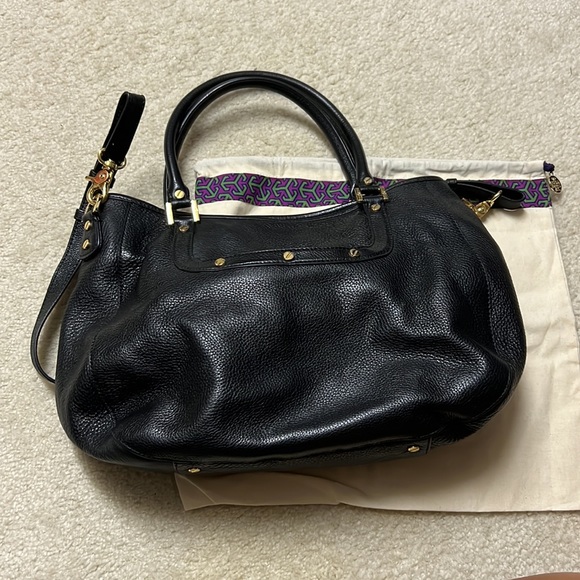 Tory Burch Black with gold accents, crossbody bag with top handle - Picture 2 of 6